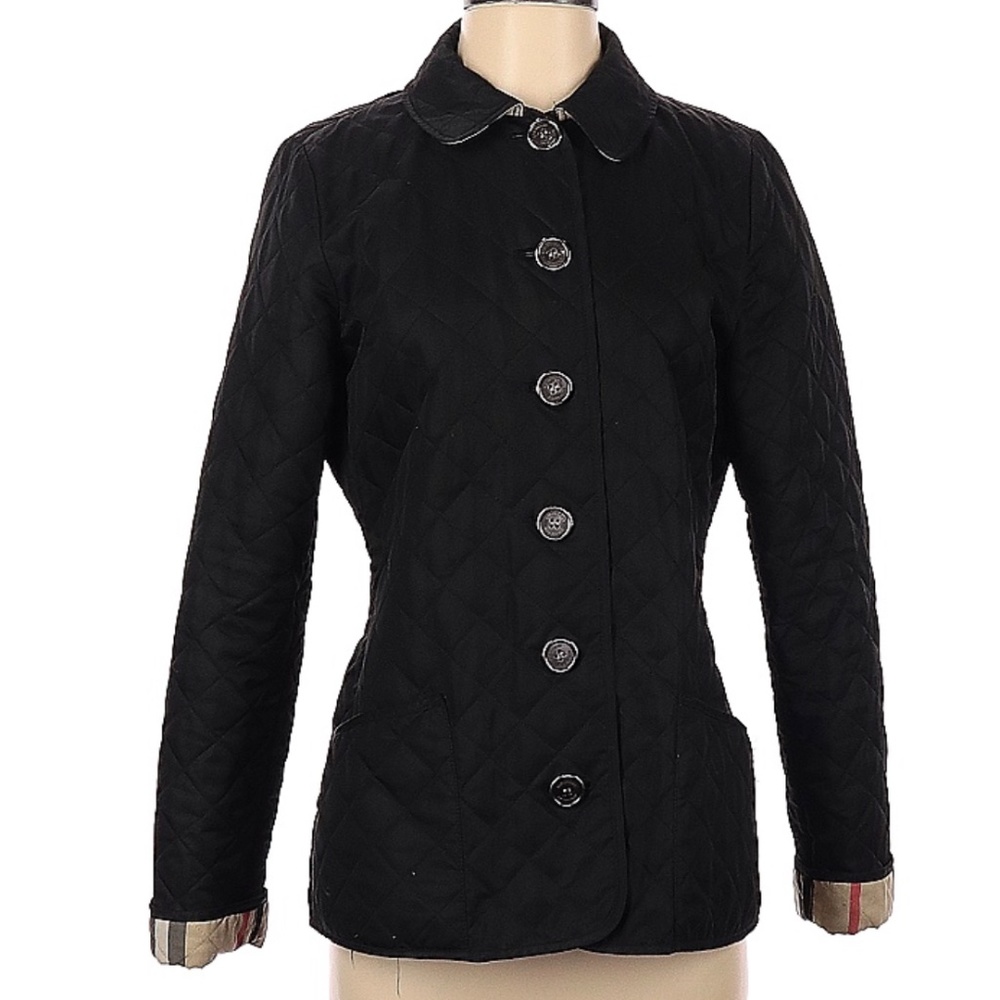 Burberry Black Quilted Jacket Size Small